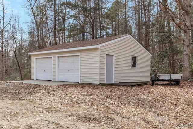 view of garage