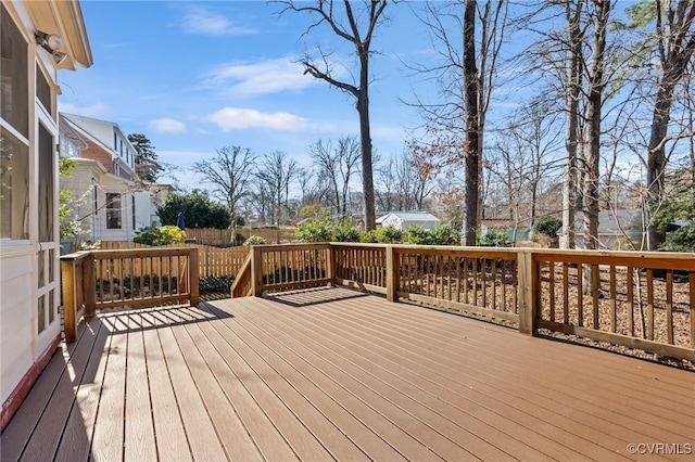 wooden terrace with fence