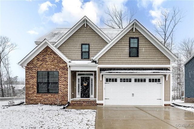 view of front of property featuring a garage