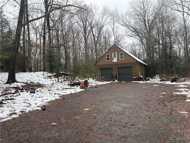 view of snow covered exterior