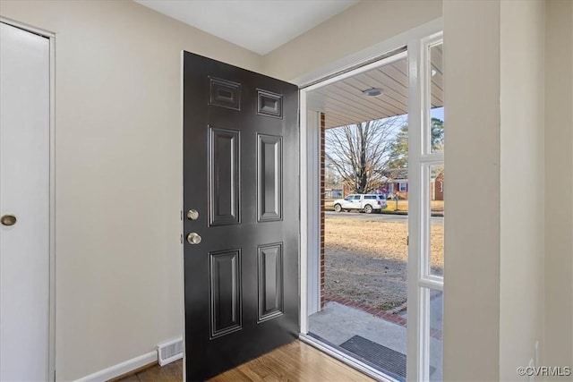 entryway featuring hardwood / wood-style flooring