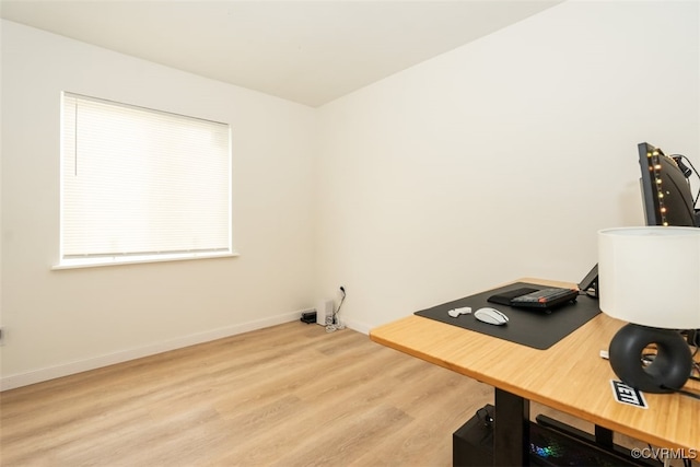 office featuring light wood-type flooring