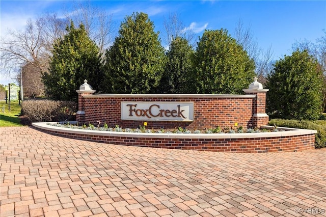 view of community sign