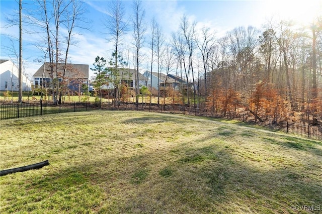 view of yard with fence