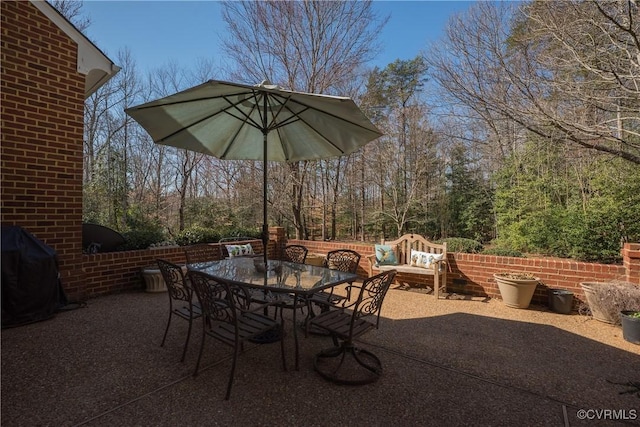 view of patio / terrace with outdoor dining area and area for grilling