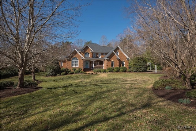 traditional home with a front lawn