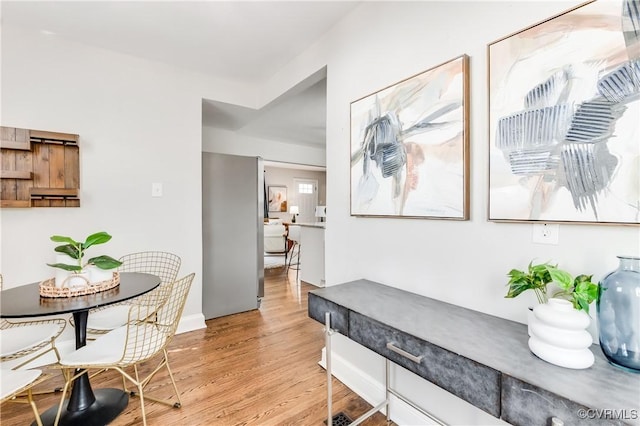 interior space featuring light wood finished floors