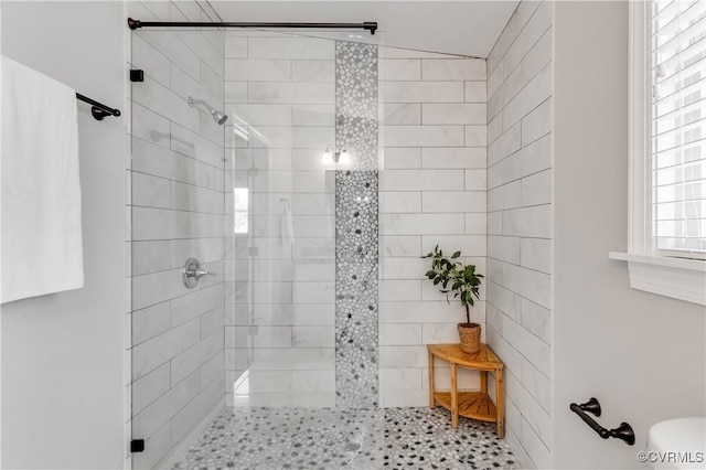 full bathroom with a stall shower