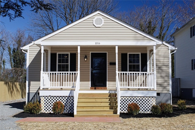 bungalow-style home with covered porch