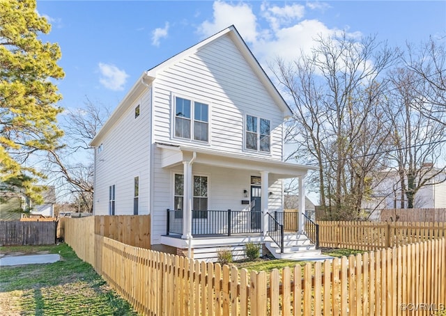 front facade with covered porch