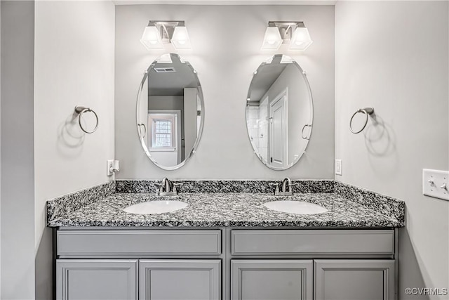 bathroom with double vanity and a sink