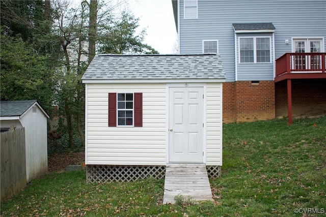 view of shed