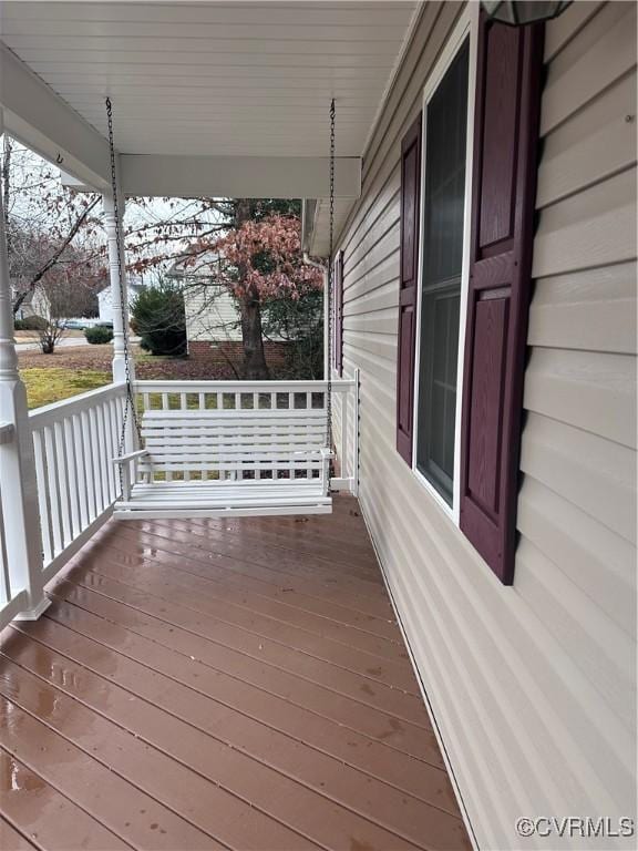 wooden deck with covered porch