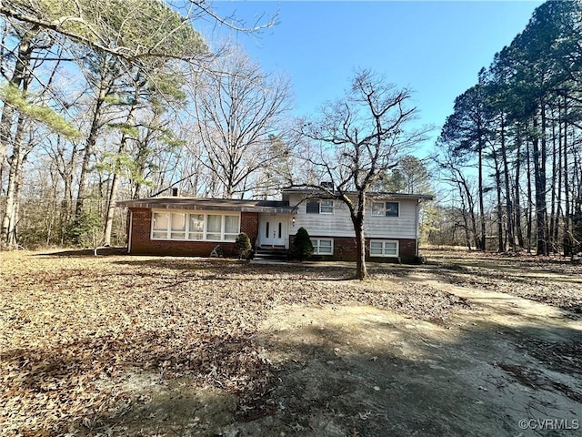 view of split level home