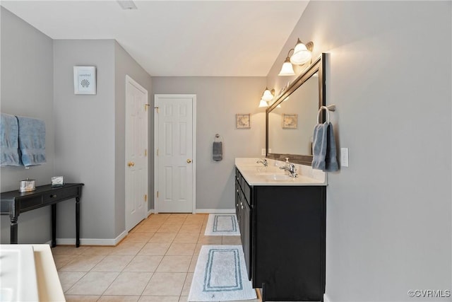 bathroom featuring vanity and tile patterned flooring