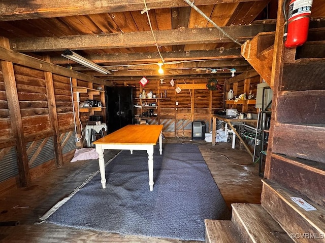 interior space featuring wood ceiling