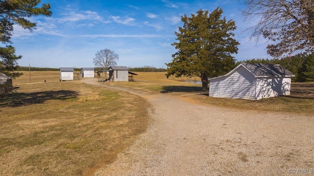 view of street featuring a rural view