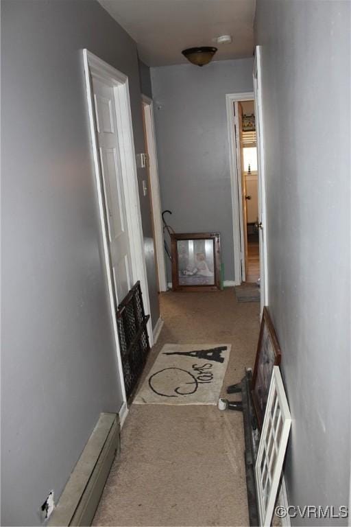 hallway with carpet