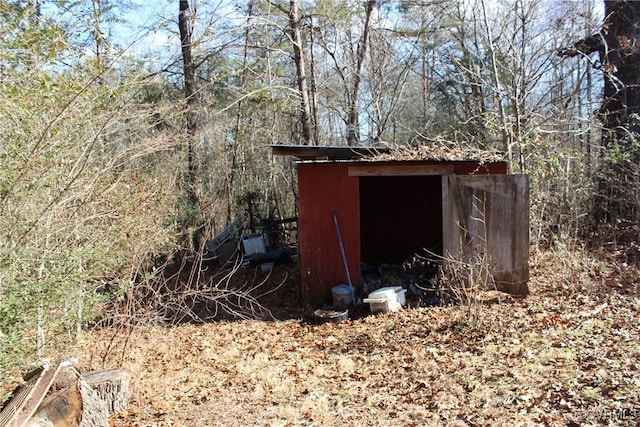 view of shed