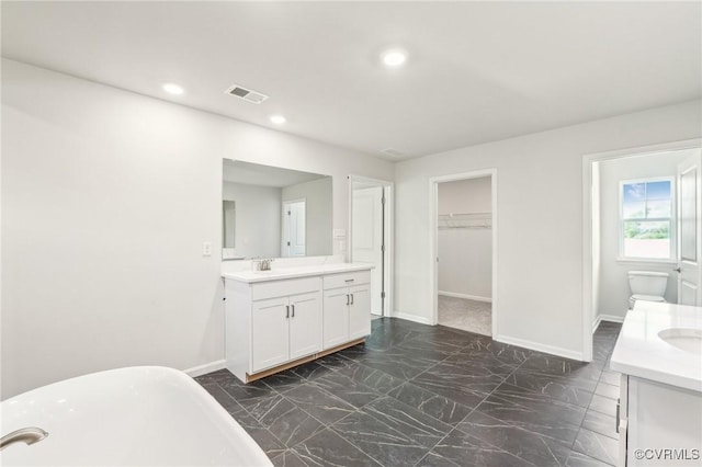 2700 Maidens Rd, Powhatan, VA 23139 - full bathroom featuring marble finish floor, baseboards, two vanities, and visible vents