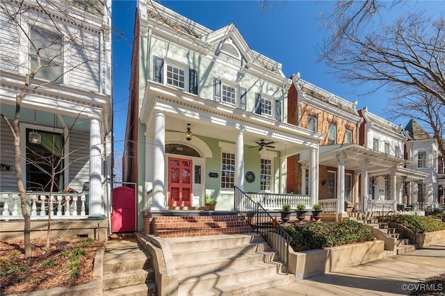 view of property with a porch