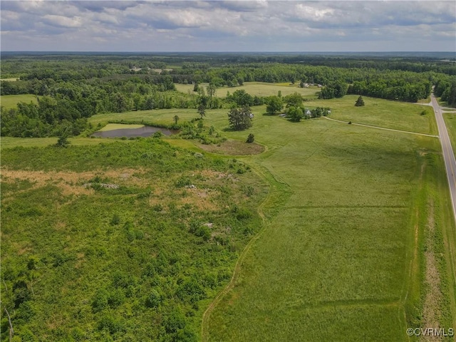 aerial view with a rural view