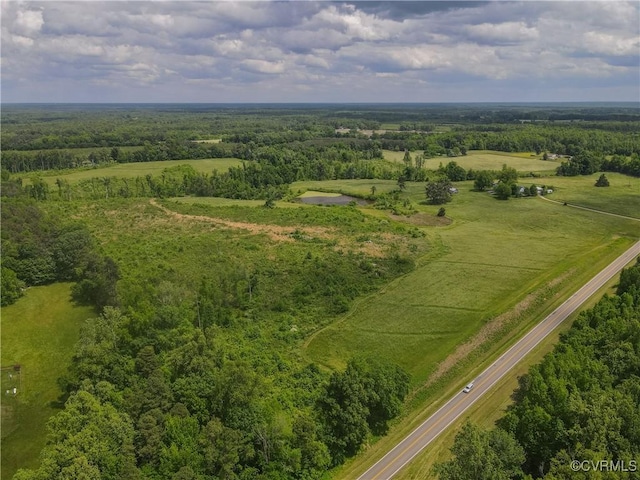 aerial view featuring a rural view