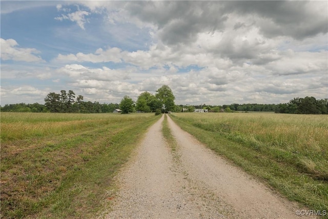 view of street featuring a rural view