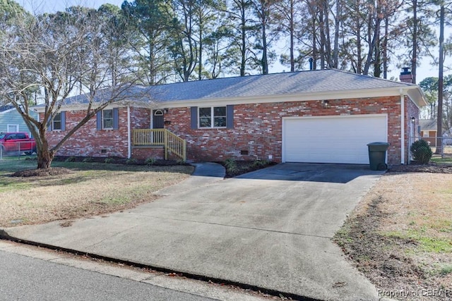 single story home featuring a garage