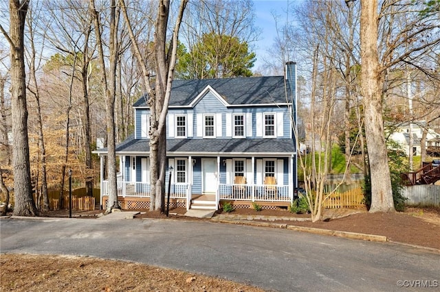 view of front of property with a porch