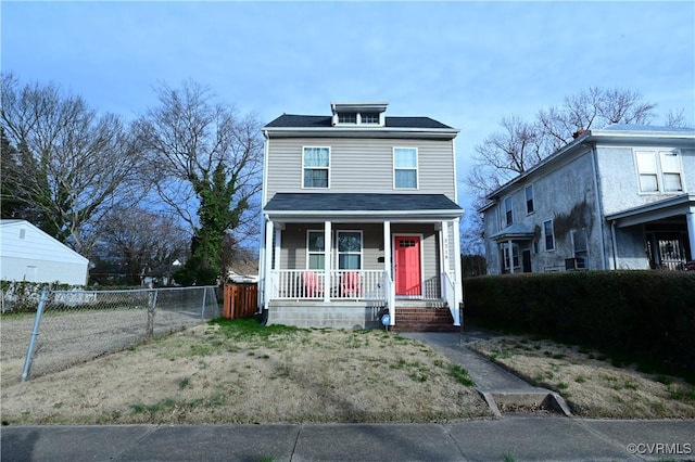 view of front of home with covered porch