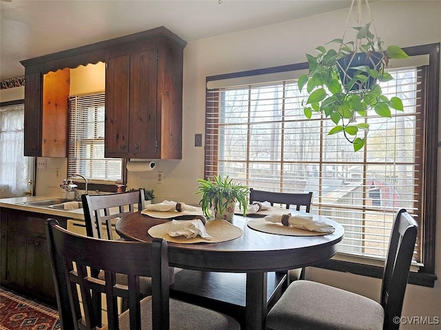 dining area with sink