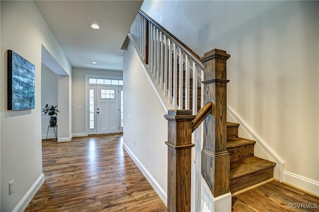 entryway featuring wood-type flooring