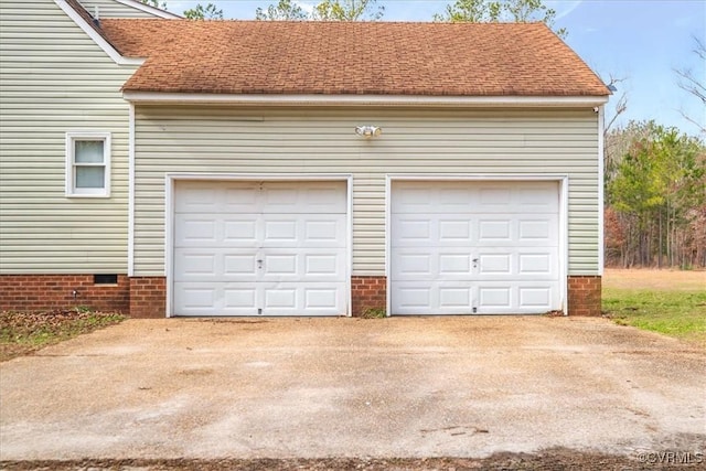 view of garage