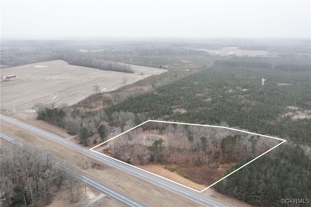 bird's eye view featuring a rural view