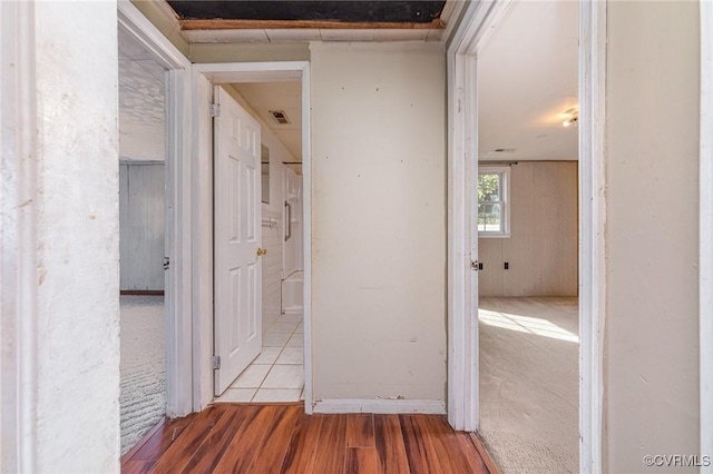 hall featuring light hardwood / wood-style flooring