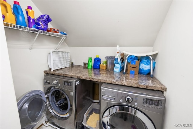 washroom featuring washing machine and dryer