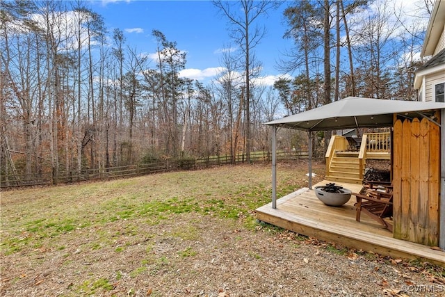 view of yard featuring a gazebo