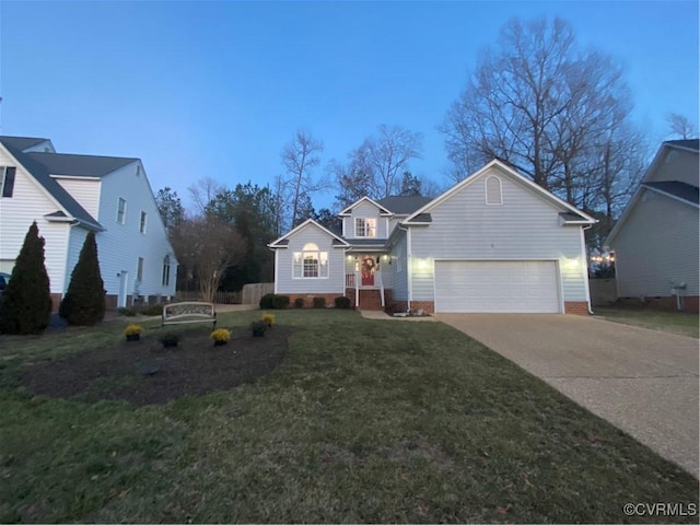 traditional home featuring a front yard and driveway