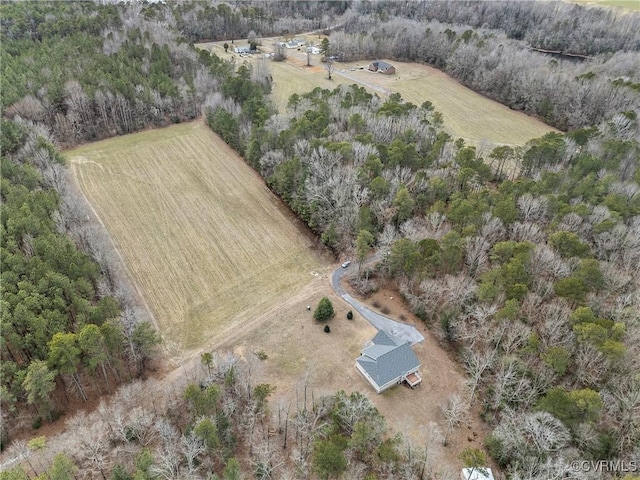 bird's eye view featuring a rural view