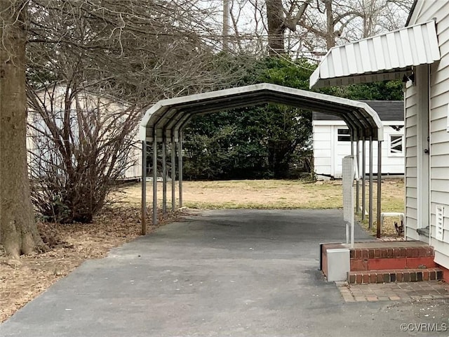 view of car parking with a carport