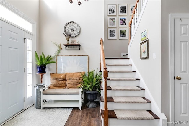 entryway featuring hardwood / wood-style flooring