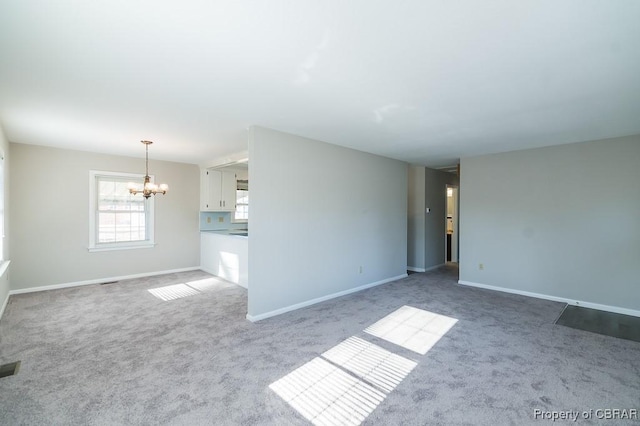 interior space featuring an inviting chandelier