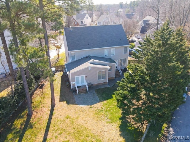 aerial view featuring a residential view