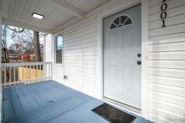 view of doorway to property