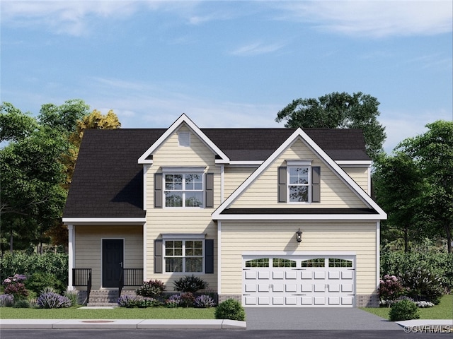 view of front of property featuring driveway and a garage