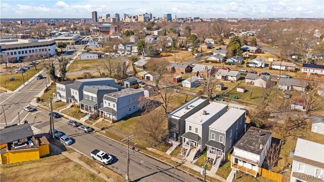 aerial view with a city view