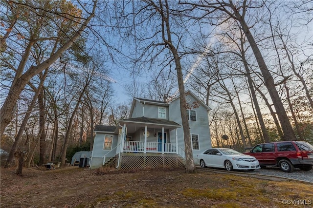 view of front of home featuring covered porch