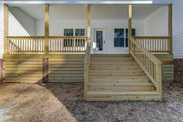 wooden deck with stairs