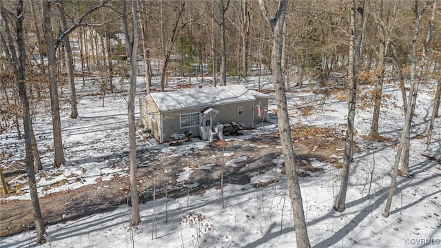 view of snow covered structure